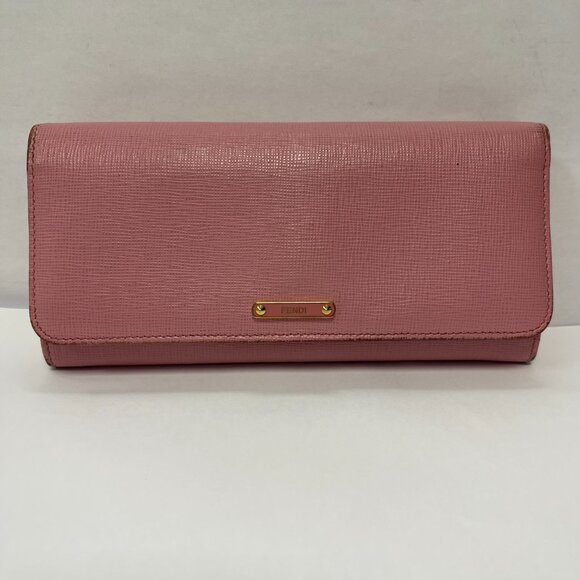 Authentic FENDI Pink Vitello Elite Leather Zippy Wallet - Picture 1 of 16